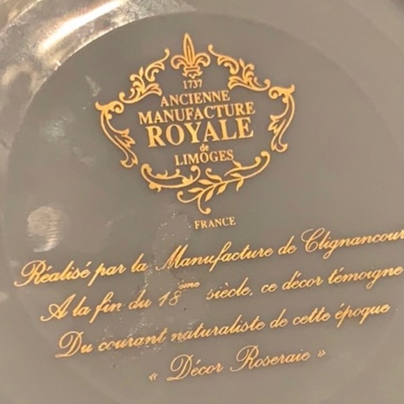 Bernardaud Royal Limoges Roseraie Salat Plate - Picture 8 of 11
